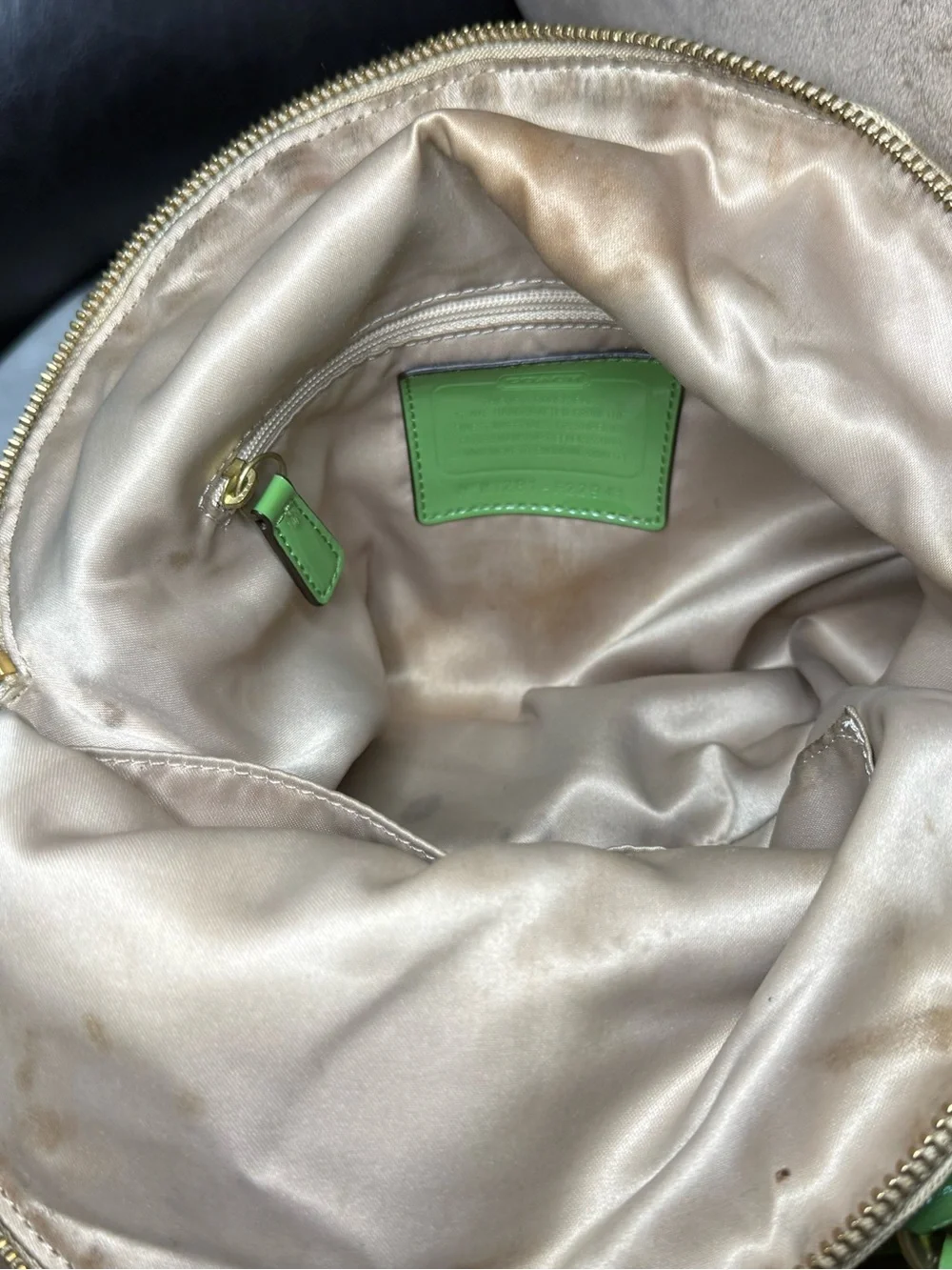 Rare Coach Poppy Y2K Signature Canvas Crossbody Satchel Lime Green